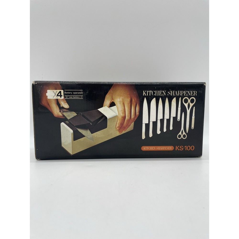VTG Hitachi KS-100 Cordless Knife Sharpener White Battery‎ Operated Japan Tested
